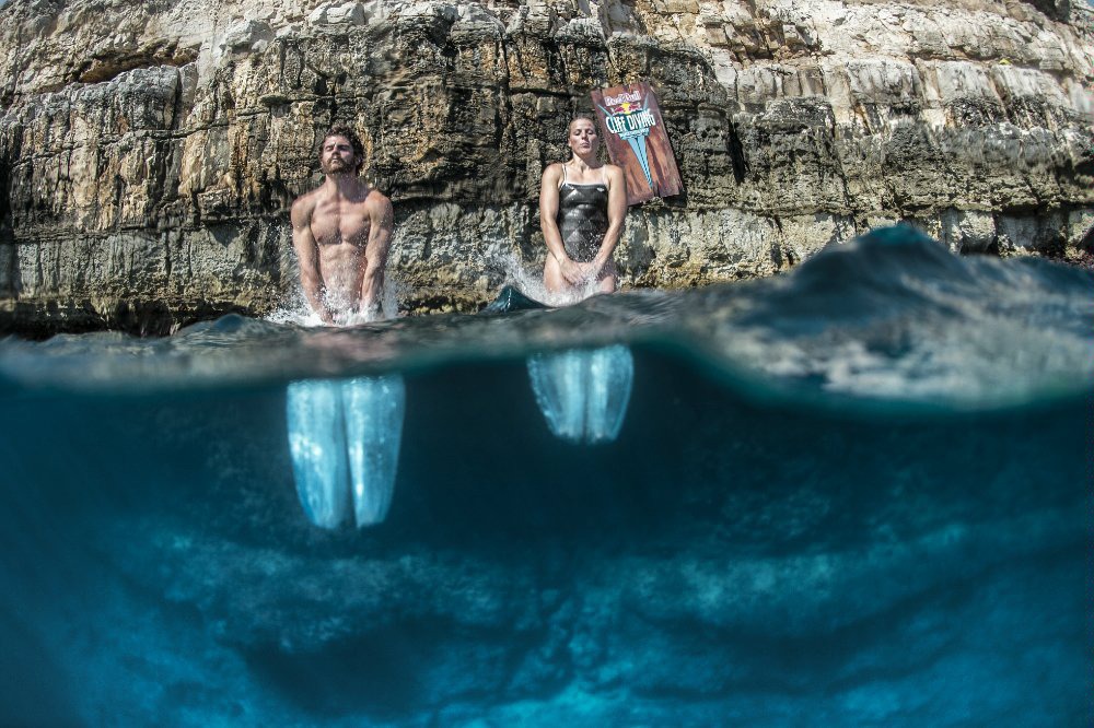  20Red Bull Cliff Diving World Series 2015 Polignano a Mare David Colturi and Rachelle Simpson 