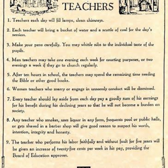 Особености на училищните правила през XIX и XX век
