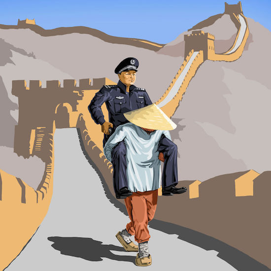 Сатирични илюстрации на полицейски служители от цял свят
